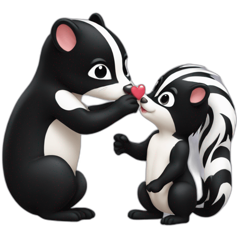 Skunk with kiss emoji