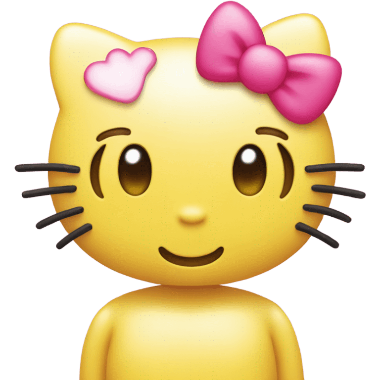 Hello kitty yellow emoji with heart eyes emoji