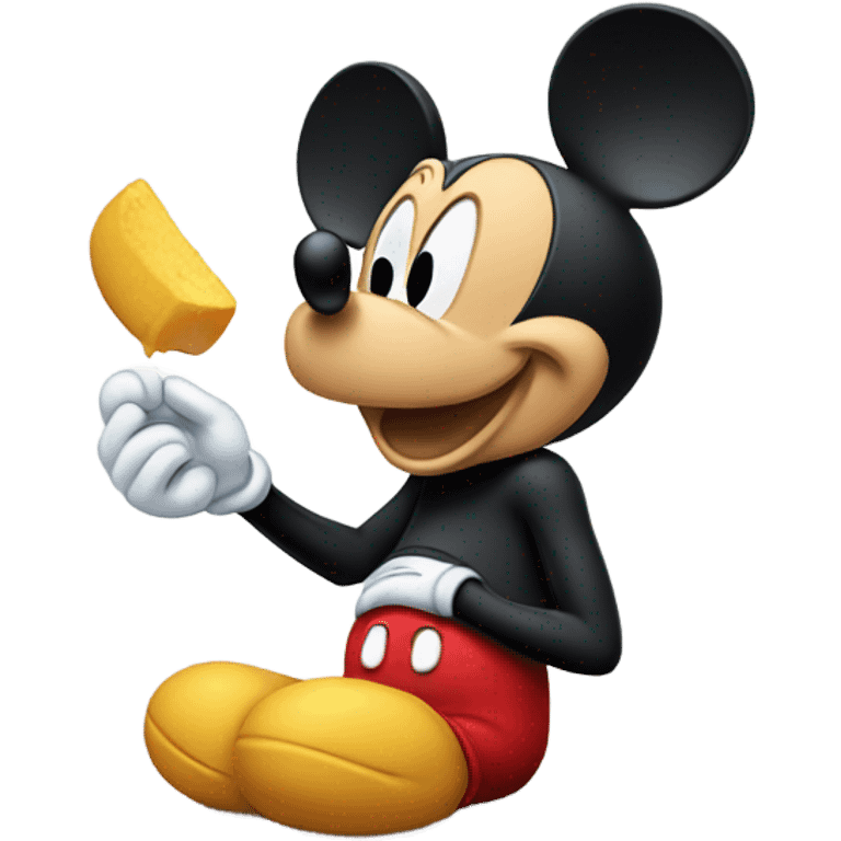 Mickey Mouse eating something sour emoji