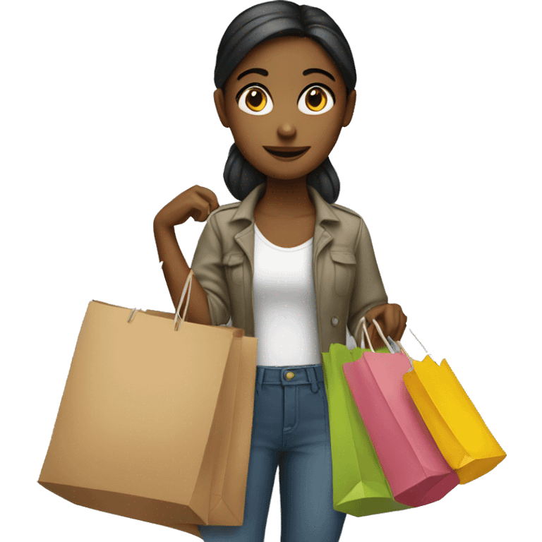 girl holding shopping bags emoji