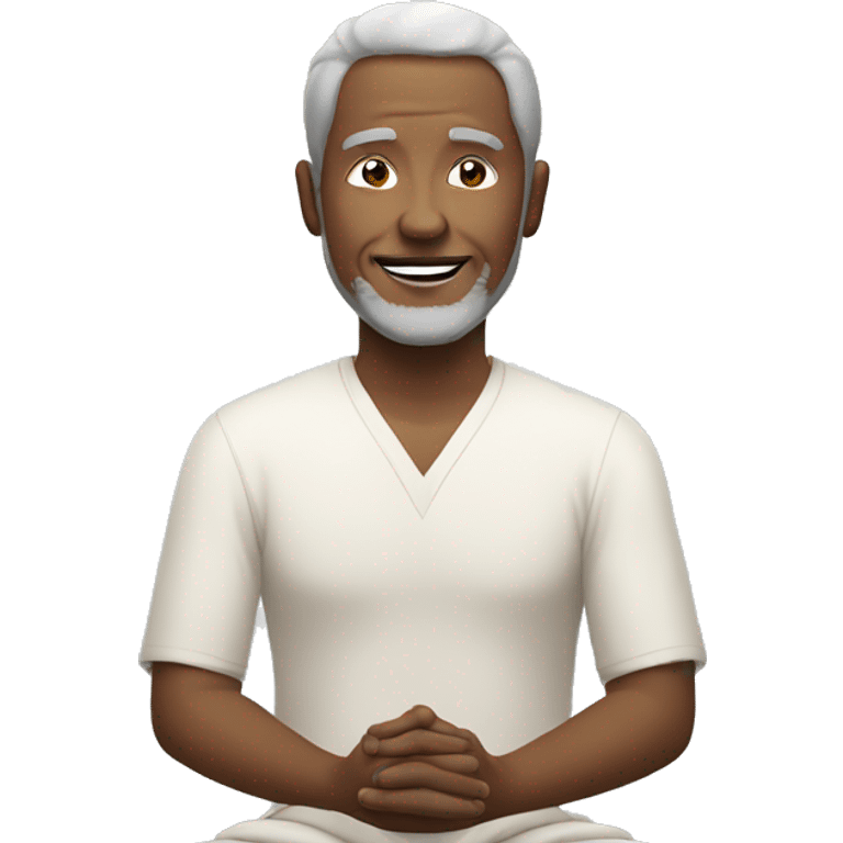 smiling mature male portrait meditating emoji