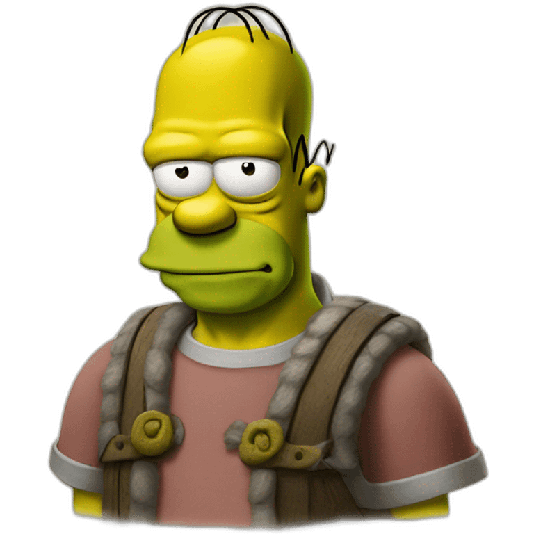 Homer Simpson en mode Shrek emoji