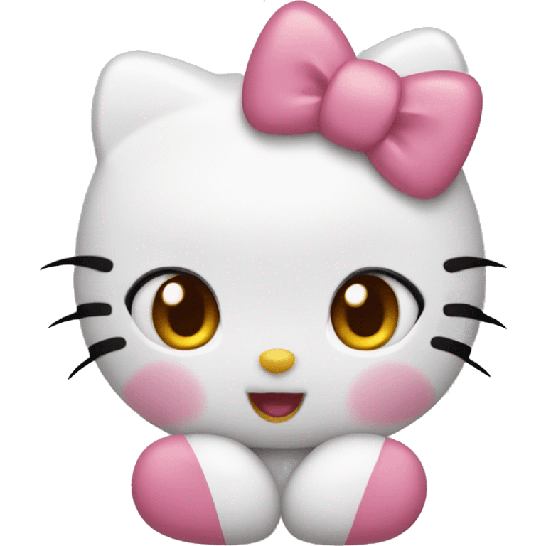 Blushing Hello Kitty emoji