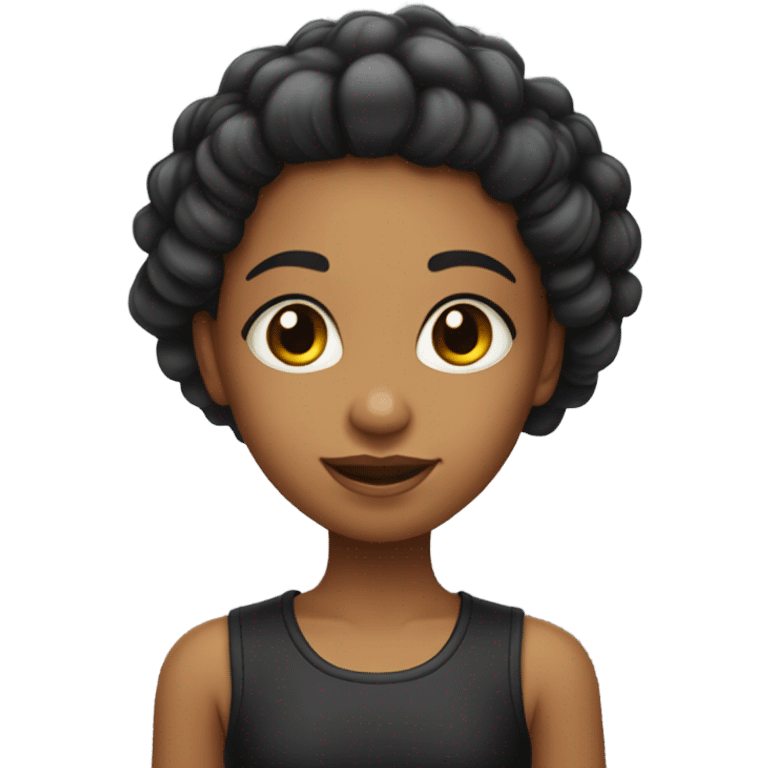 Uma menina branca do cabelo preto  emoji