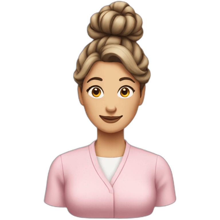 Lunch lady hair bun emoji