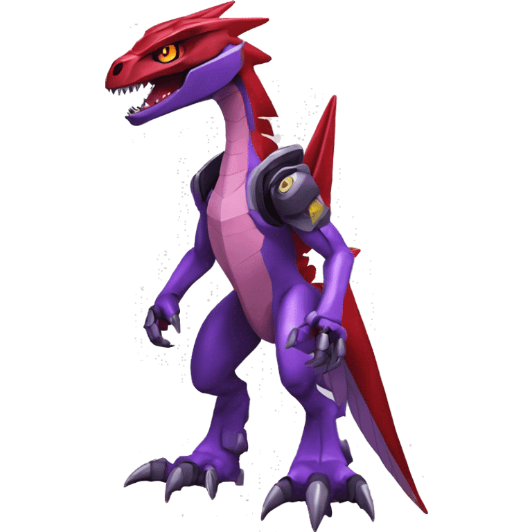  Cool Edgy Purple Red Digimon-Fakemon-Guilmon-Velociraptor-Dragon-Mecha full body emoji