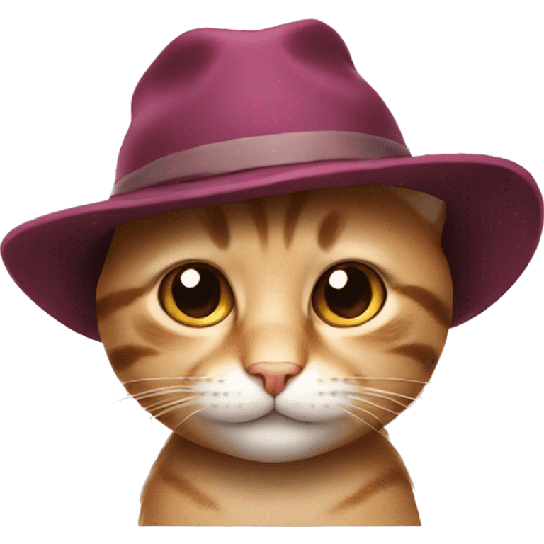 Cute cat with hat emoji