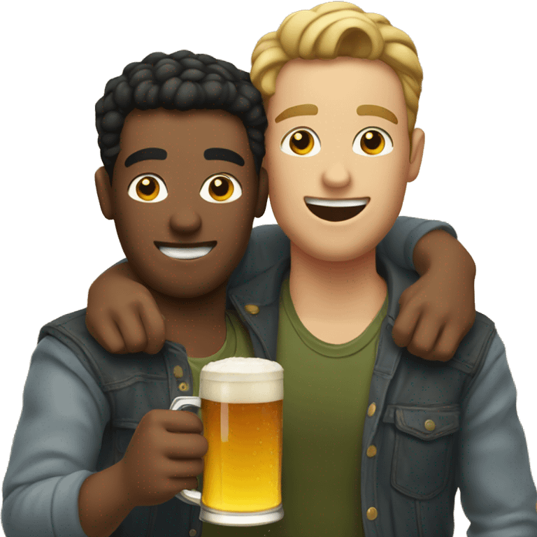 A gay couple drinking beer  emoji