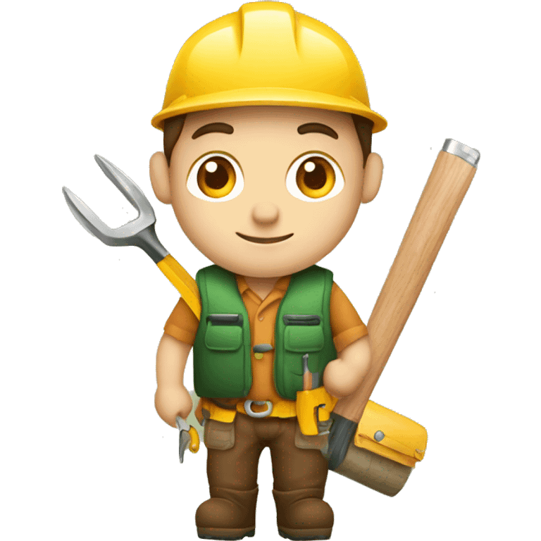 forester with wood measuring tools emoji