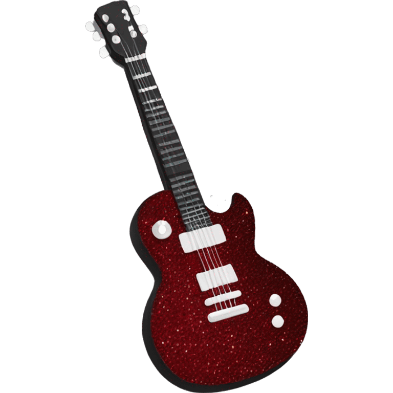 Dark red sparkly guitar emoji