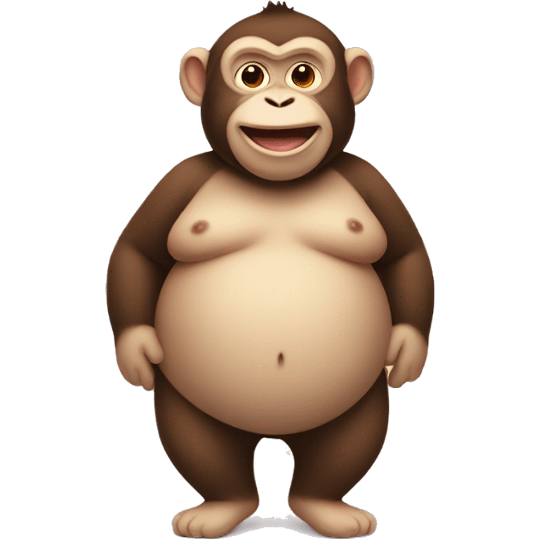 chubby monkey with a belly emoji