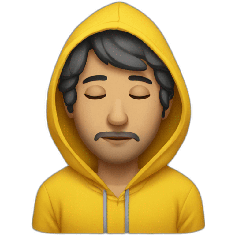 Armenian men  with yellow hoodie sleeping emoji