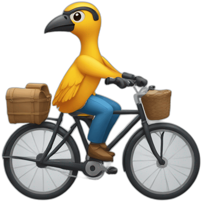 bird biking to work emoji