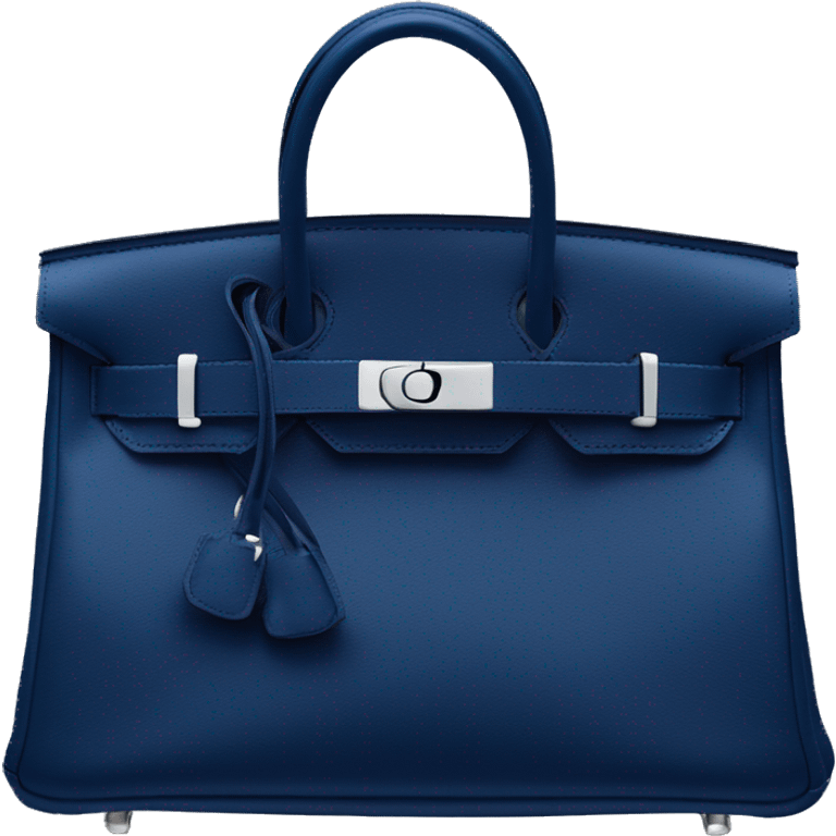 Dark blue hermes birkin bag silver emoji