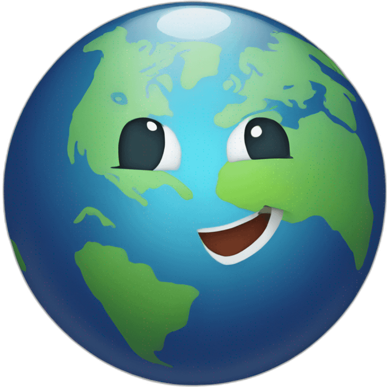 Globe with a smiling face emoji