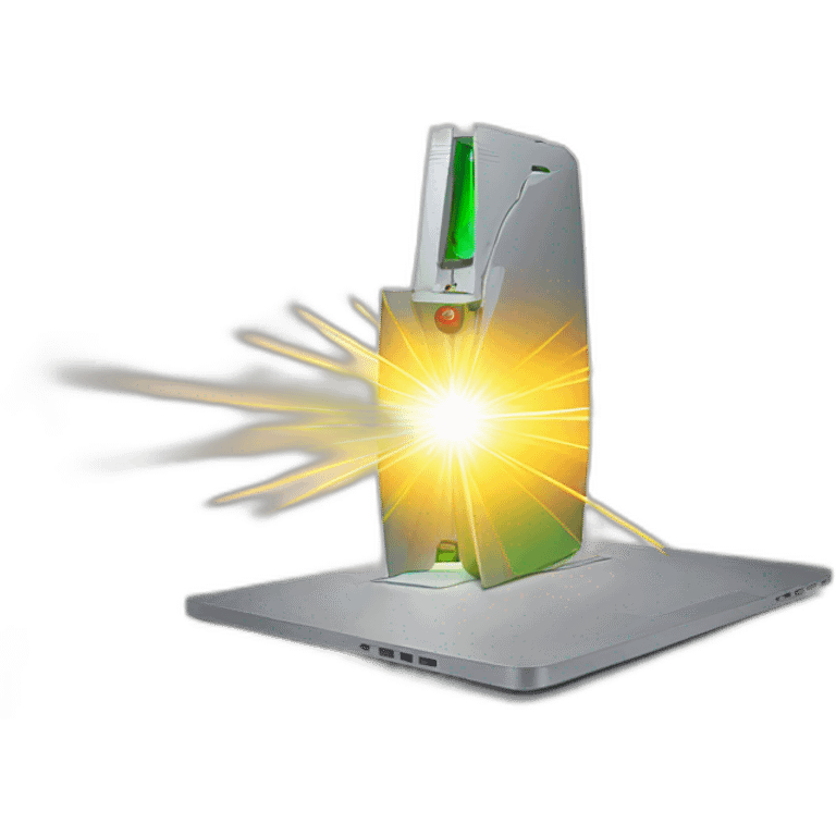 laser beam coming out of a macbook emoji