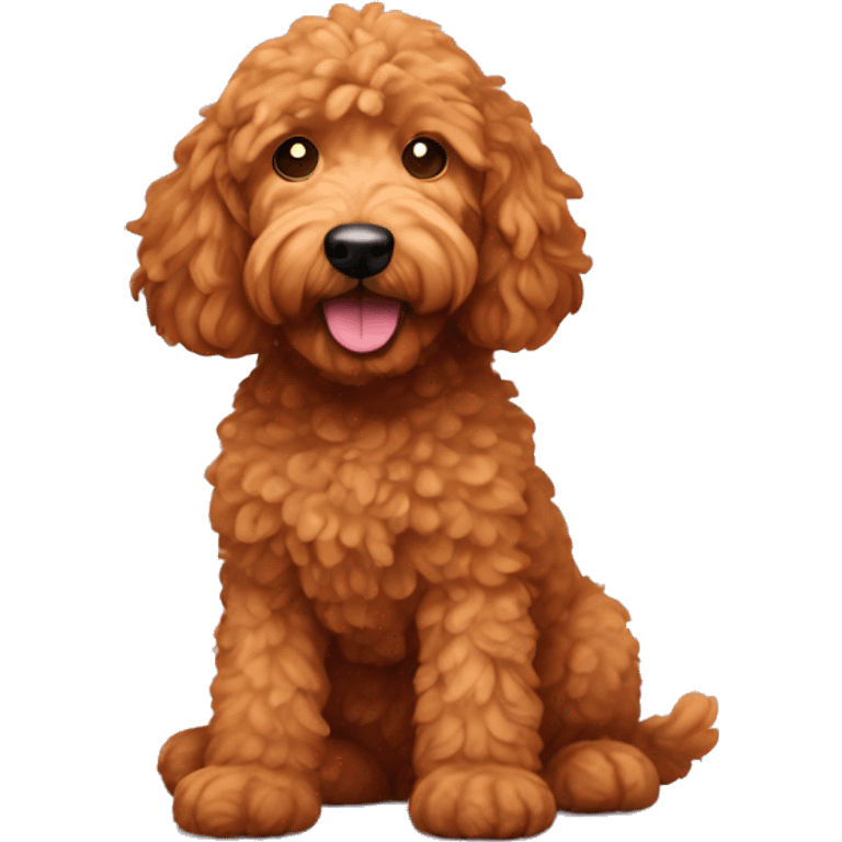 Red golden doodle dog emoji