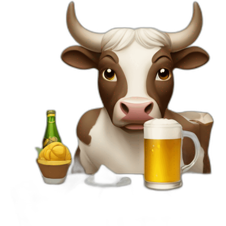 bull drinking champaigh emoji