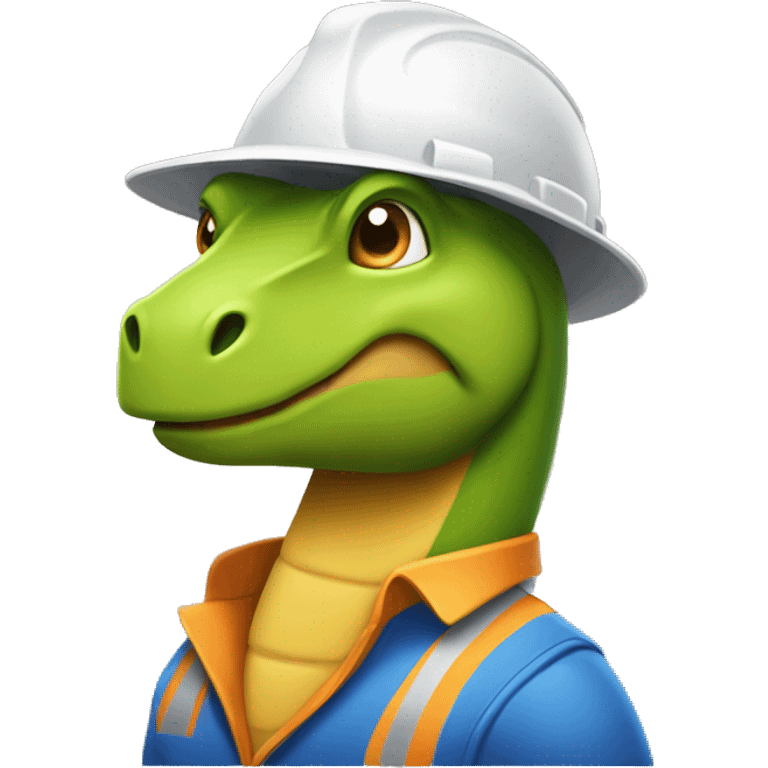 Dinasour wearing a construction hat emoji