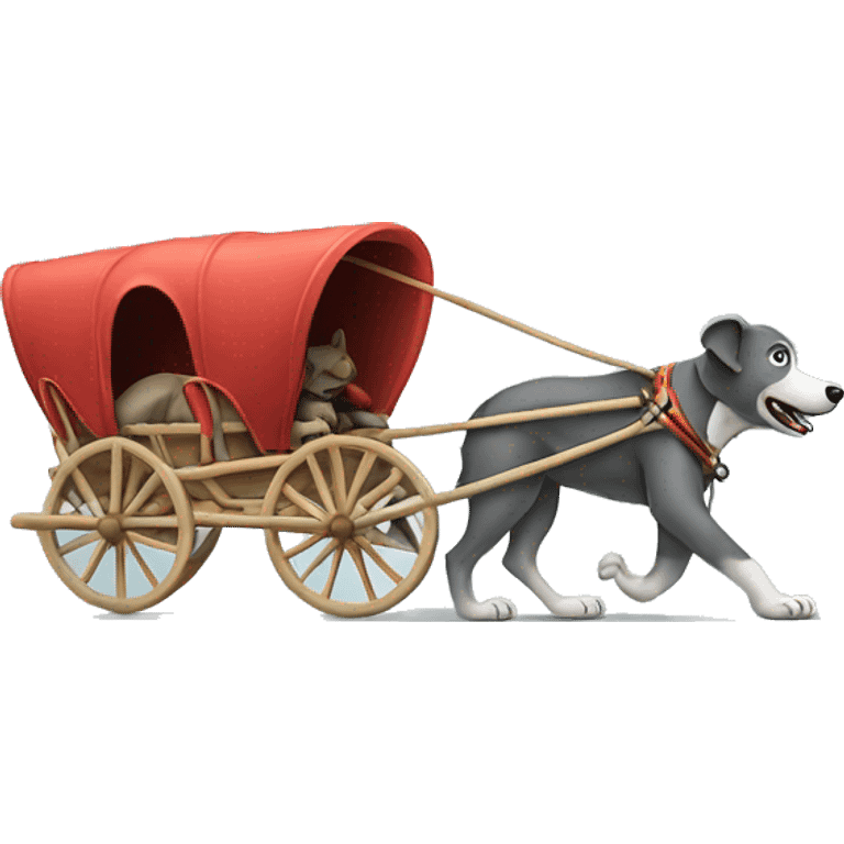 Dog sled pulled by elephant  emoji