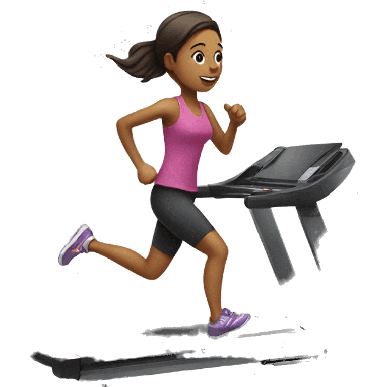 Girl running on treadmill  emoji