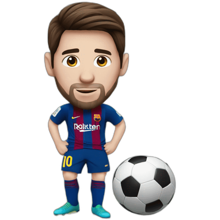 Messi playing football emoji