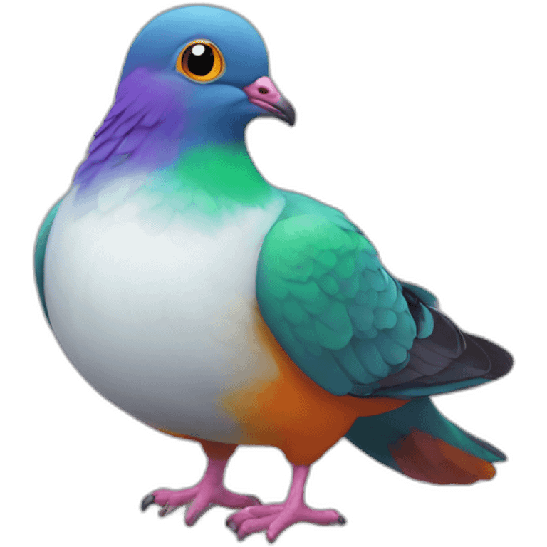 magic multicolor pigeon emoji