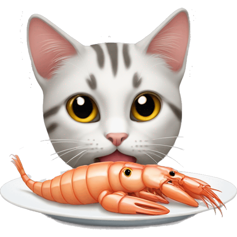 cat eating shrimp emoji