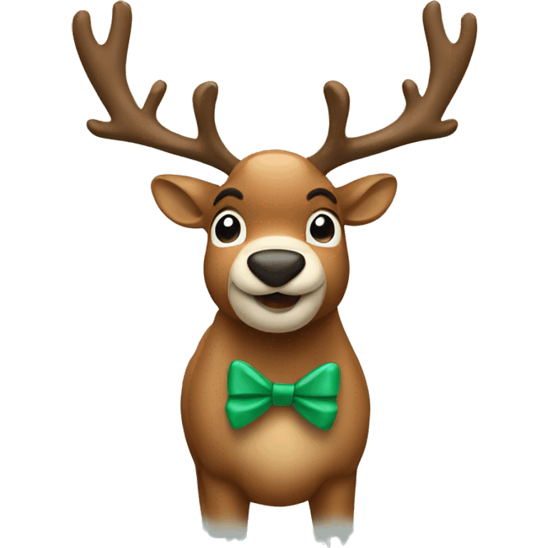 a reindeer with a bow emoji