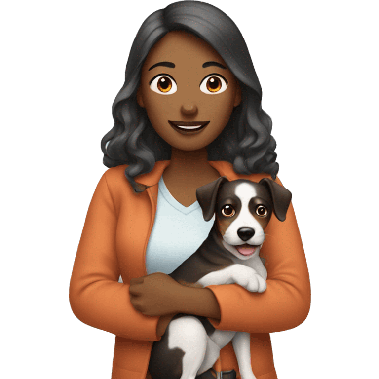 Woman with her dog emoji