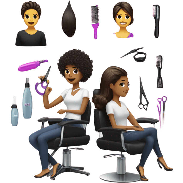 Girl getting her hair done  emoji