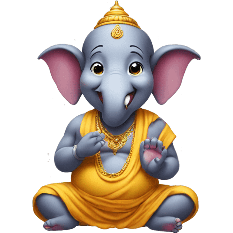 laughing ganesha emoji with baby face emoji