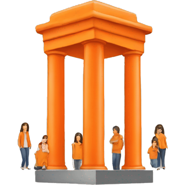 a orange pillar with people stack togther emoji