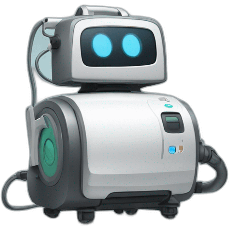 Chat sur un aspirateur robot emoji