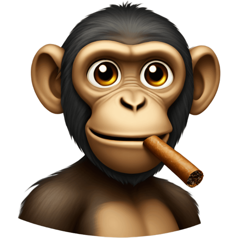 Monkey smoking cigar emoji