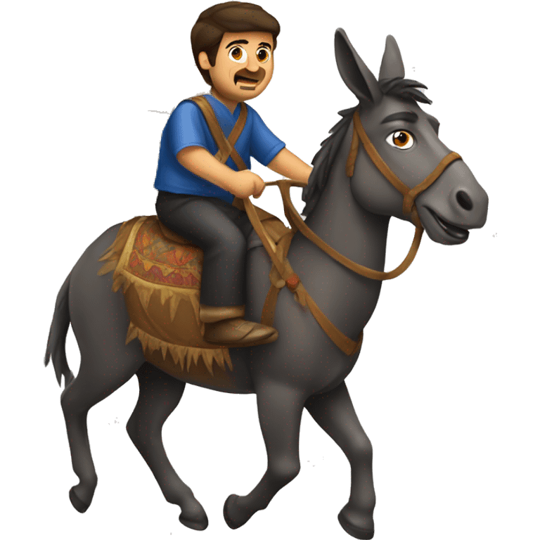 Armenian riding a donkey  emoji