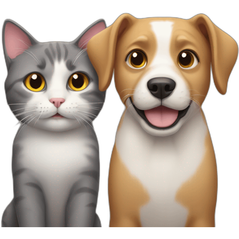 Cat and the dog emoji