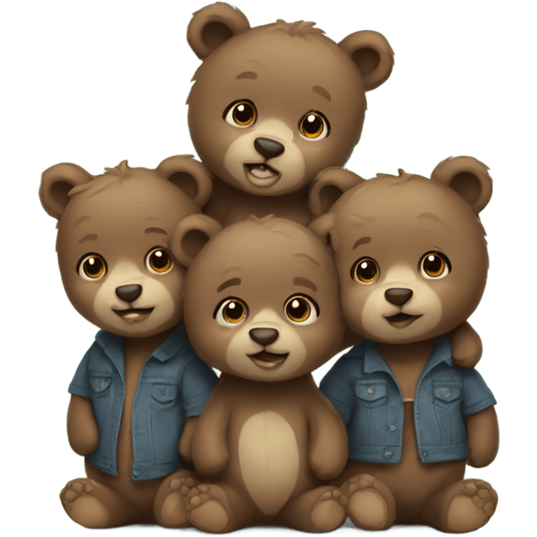 3 cute bears siblings  emoji