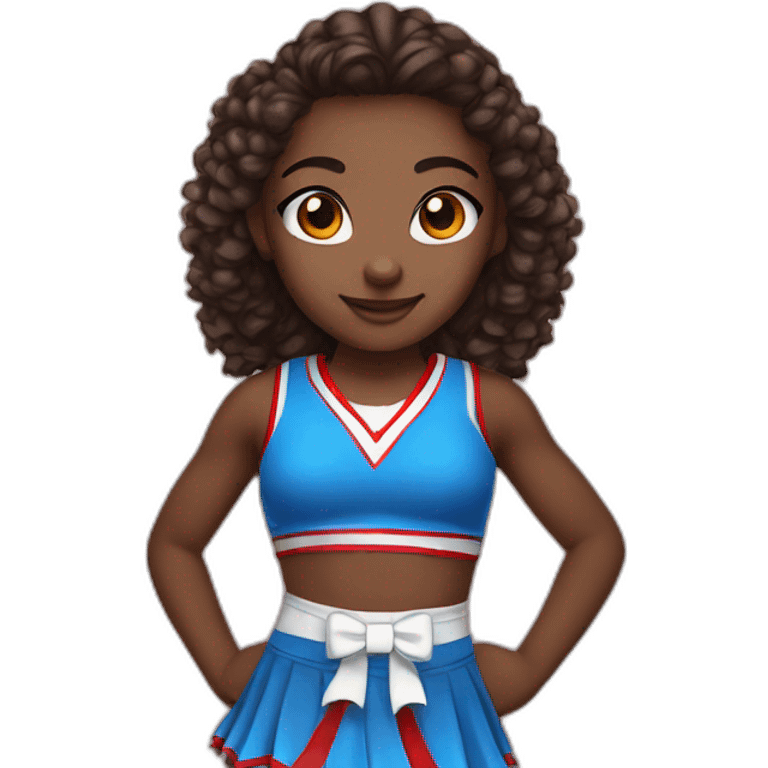 girl cheerleader blue red kostüm brown eyes emoji