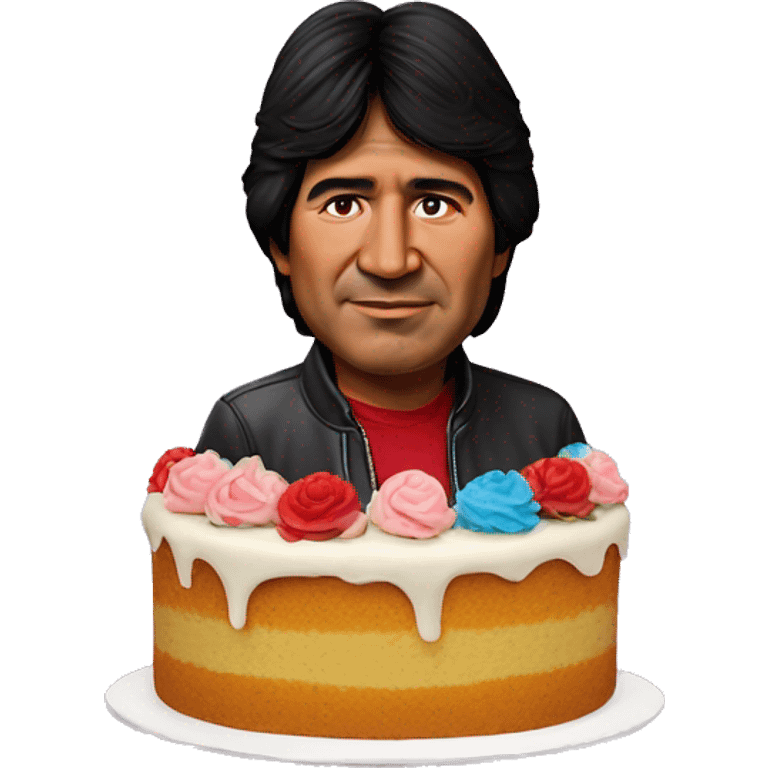 evo morales mixed with a cake emoji