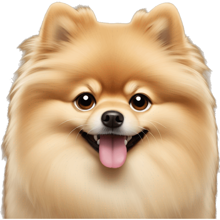 Beige Pomeranian with his tongue out  emoji