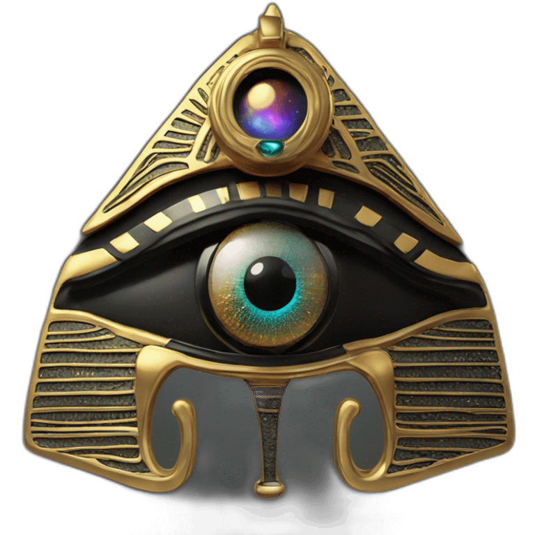 eye of Ra, 3d, black, cosmic style emoji