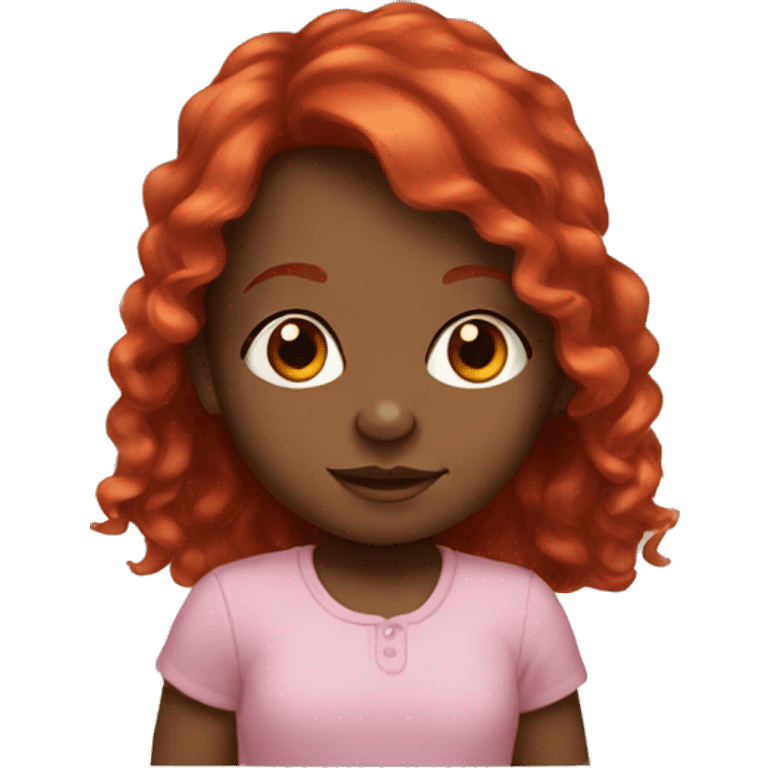 Black, infant, red-haired girl emoji