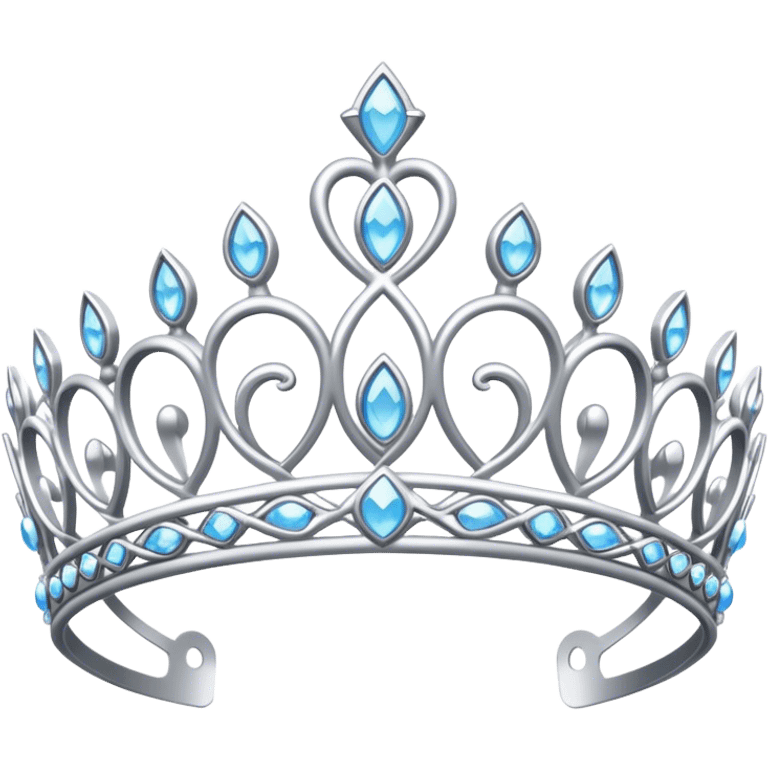 Realistic silver princess tiara emoji