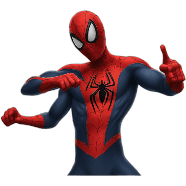 2 spidermen pointing fingers at each other emoji