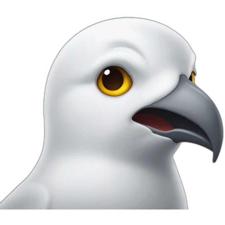 Man head scared seagull emoji