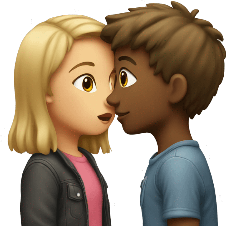 Boy and girl kissing emoji