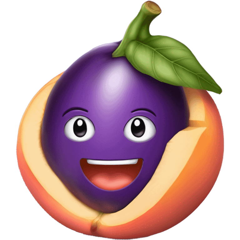 Eggplant in a peach emoji