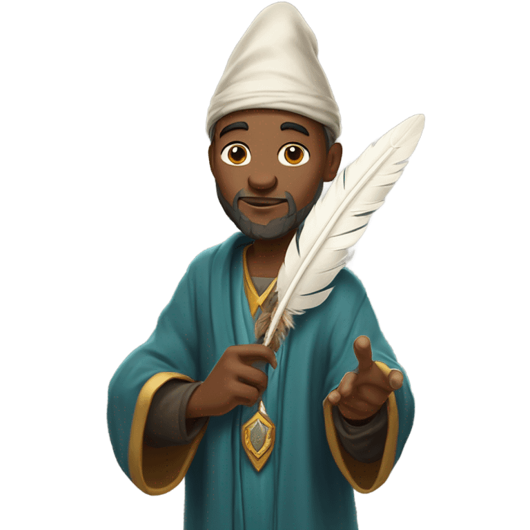 a wizard holding eagle feather emoji