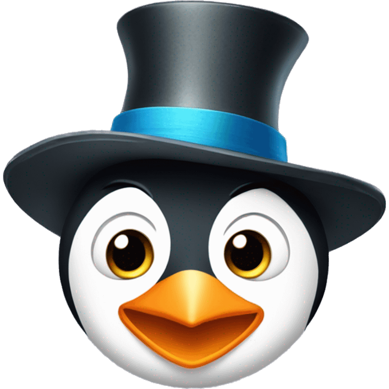 Pinguim com chapéu de peixe  emoji